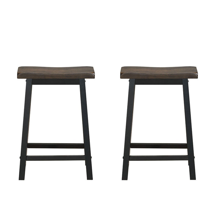 24 Inch Height Set of 2 Home Kitchen Dining Room Bar Stools-Gray