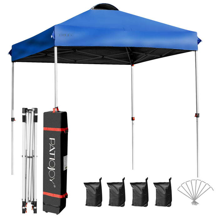 6.6Â  x 6.6 Feet Outdoor Pop Up Camping Canopy Tent with Roller Bag-Blue