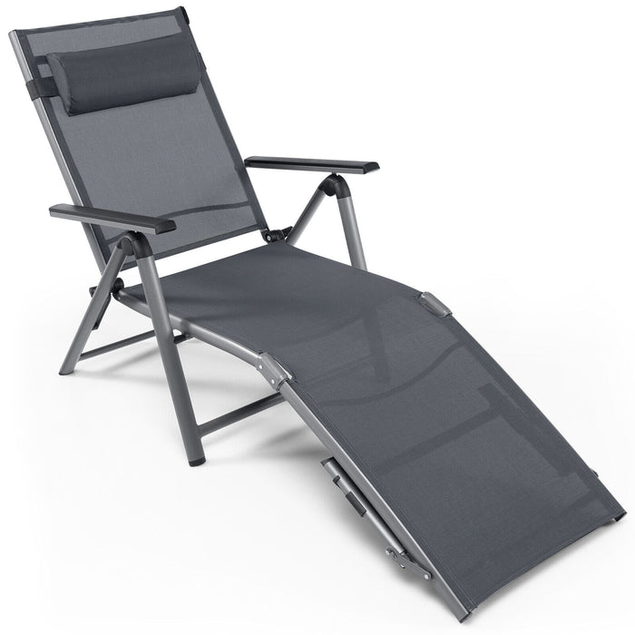 Outdoor Aluminum Chaise Lounge Chair with Quick-Drying Fabric