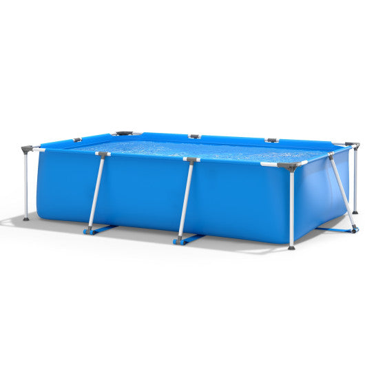 Above Ground Swimming Pool with Pool Cover-Blue