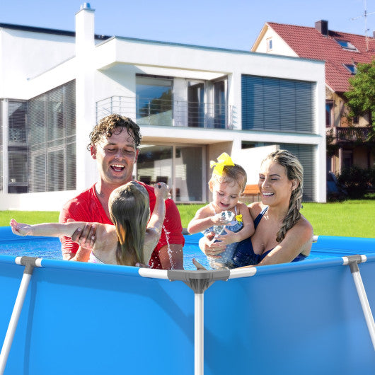 Above Ground Swimming Pool with Pool Cover-Blue