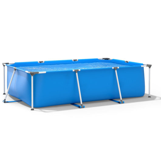 Above Ground Swimming Pool with Pool Cover-Blue