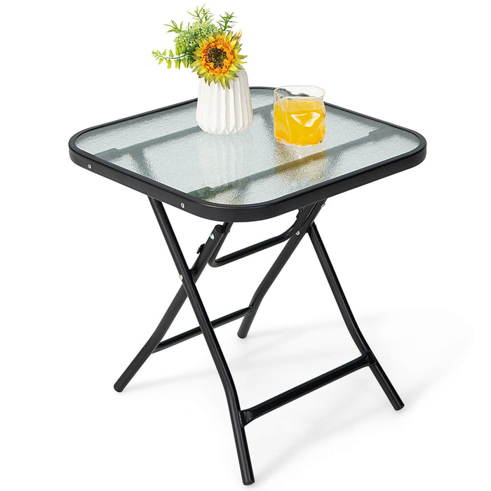 18 Inch Square Patio Bistro Table with Rustproof Frame