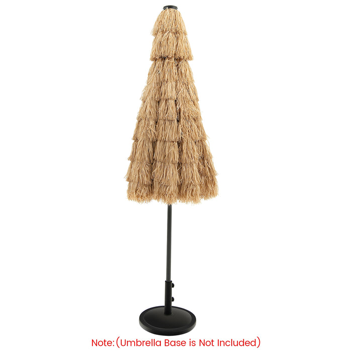 9 Feet Solar Powered Thatched Tiki Patio Umbrella with Led Lights.