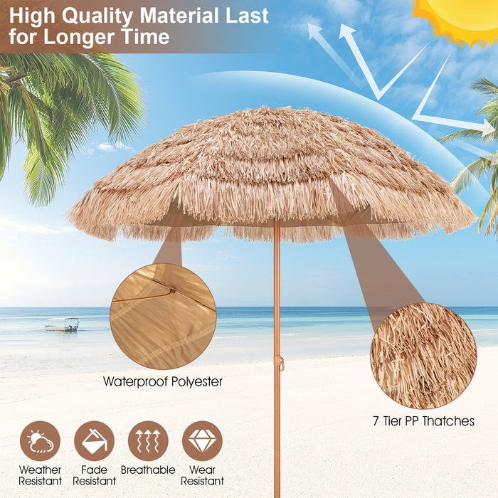 7.2 Feet Patio Thatched Tiki Umbrella Hawaiian Hula Beach Umbrella