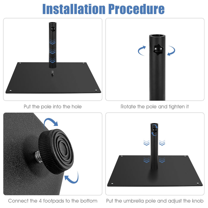 20 Inches Patio Umbrella Base with 4 Adjustable Footpads