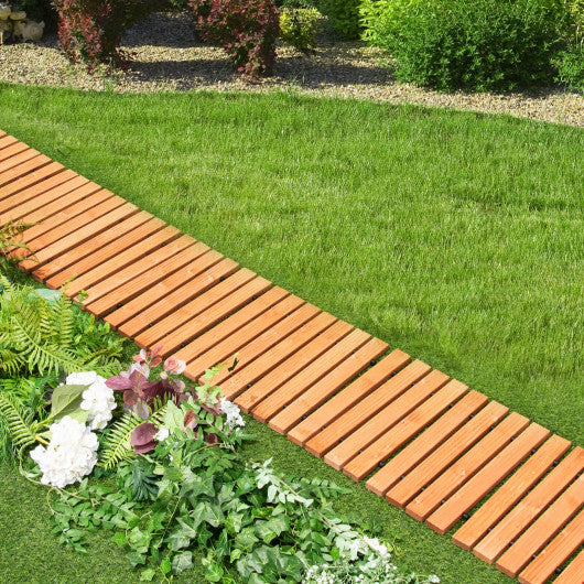 8 Feet Roll-out Weather-Resistant Patio Hardwood Pathway-17 Inch