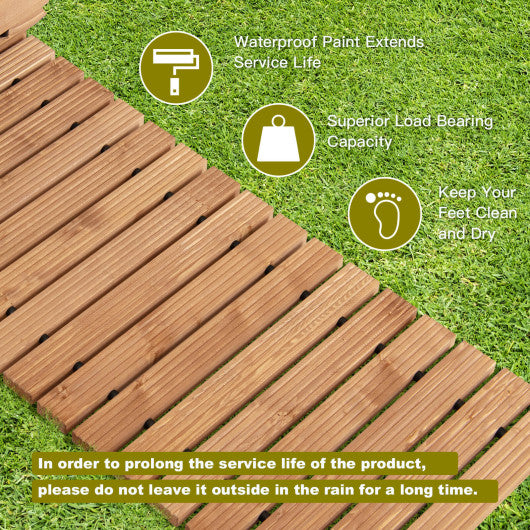 8 Feet Roll-out Weather-Resistant Patio Hardwood Pathway-17 Inch