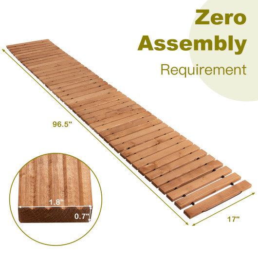 8 Feet Roll-out Weather-Resistant Patio Hardwood Pathway-17 Inch