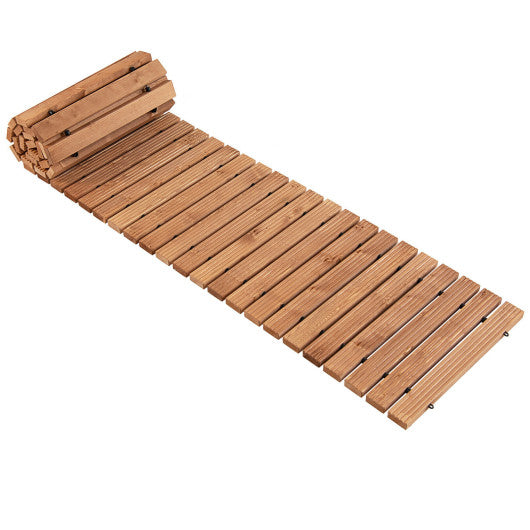 8 Feet Roll-out Weather-Resistant Patio Hardwood Pathway-17 Inch