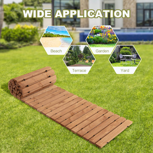 8 Feet Roll-out Weather-Resistant Patio Hardwood Pathway-22 Inch