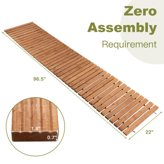 8 Feet Roll-out Weather-Resistant Patio Hardwood Pathway-22 Inch