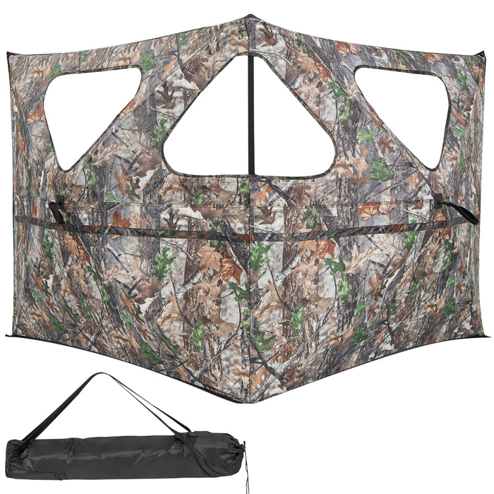 2-Panel Hunting Ground Blind Pop Up Fence with 3 Shoot Through Ports