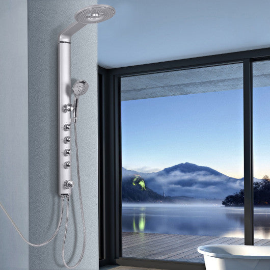 40 Inch Aluminum Alloy Shower Column Massage Jet System with Hand shower