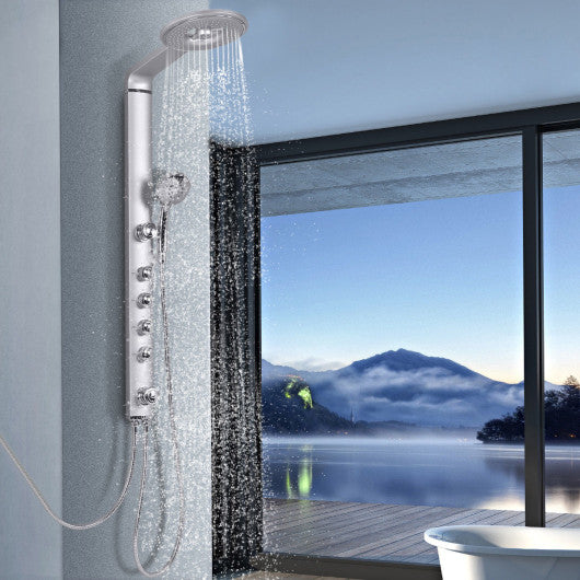 40 Inch Aluminum Alloy Shower Column Massage Jet System with Hand shower