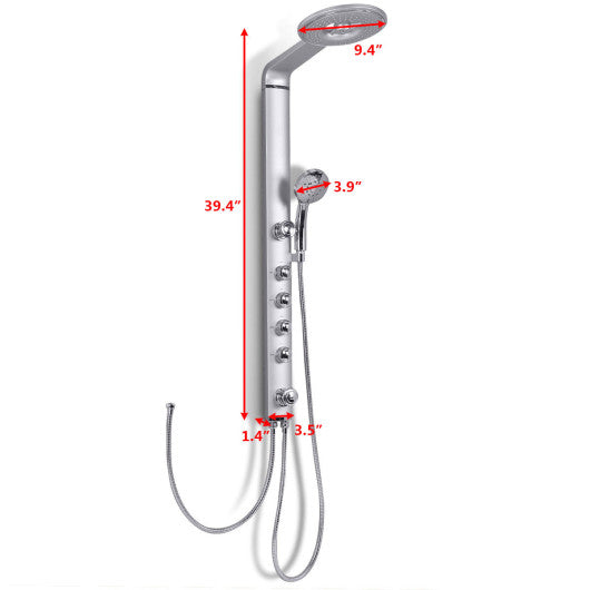 40 Inch Aluminum Alloy Shower Column Massage Jet System with Hand shower