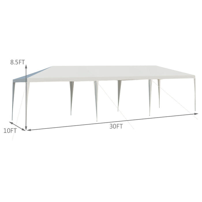 10 x 30 Feet Gazebo Canopy Tent with Connection Stakes and Wind Ropes