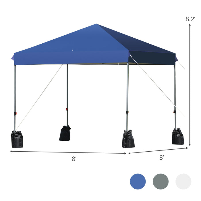 8â€™x8' Outdoor Pop up Canopy Tent  w/Roller Bag-Blue