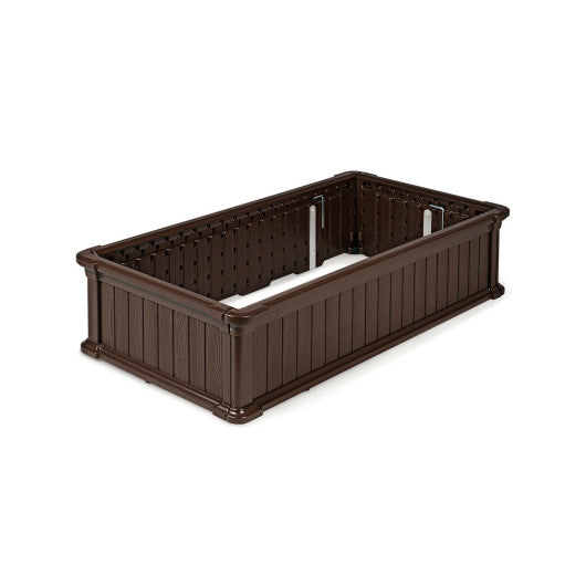 48 Inch x 24 Inch Raised Garden Bed Rectangle Plant Box-Brown