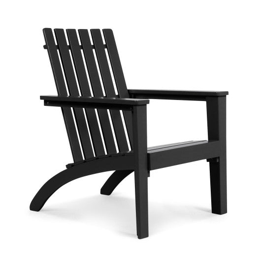 Outdoor Durable Patio Acacia Wood Adirondack Lounge Armchair-Black