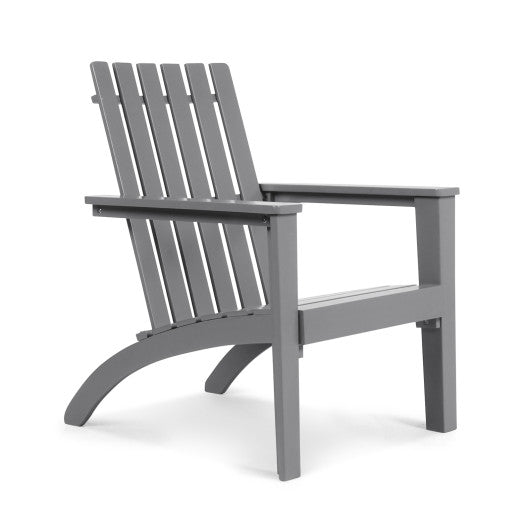 Outdoor Durable Patio Acacia Wood Adirondack Lounge Armchair-Gray