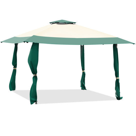 13 Feet x 13 Feet Pop Up Canopy Tent Instant Outdoor Folding Canopy Shelter-Green