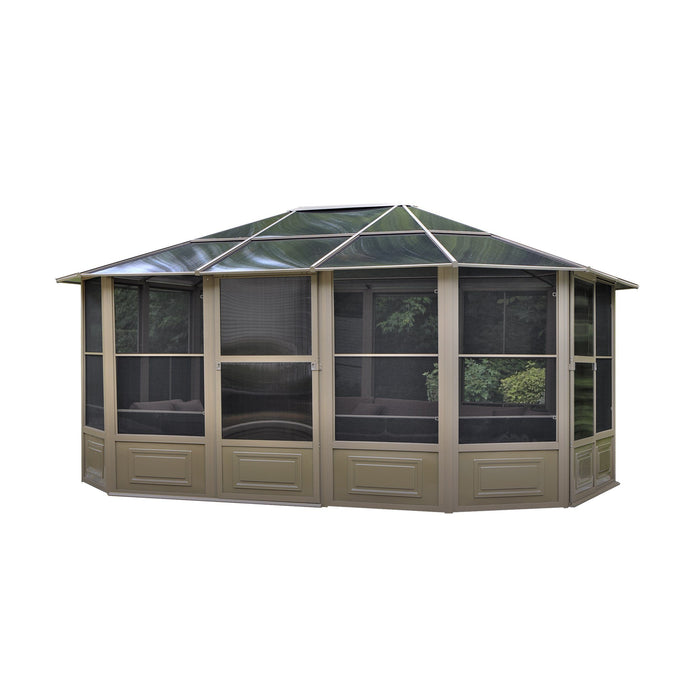 Penguin™ Sunroom Kit Gray/Tan with Polycarbonate Roof - The Better Backyard