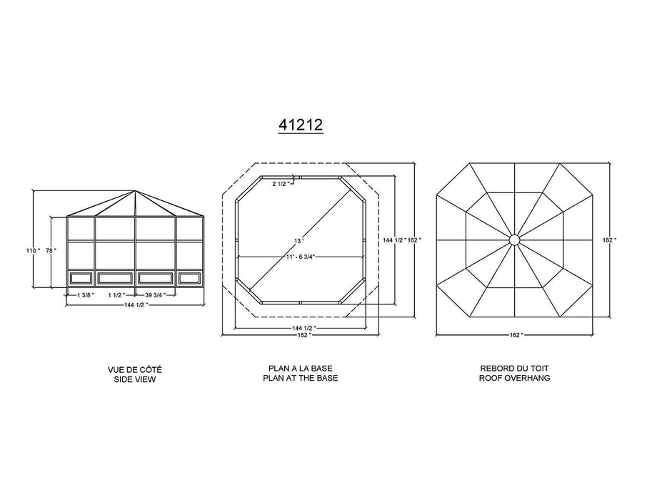 Gazebo Penguin Florence Solarium with Polycarbonate Roof - 12' x 15'