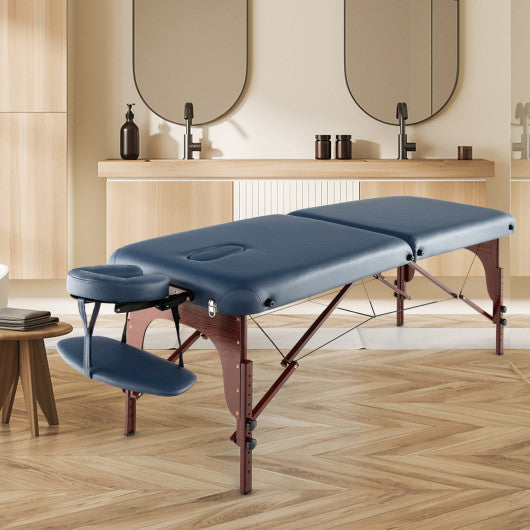 Portable Folding Massage Table with Carrying Case-Navy