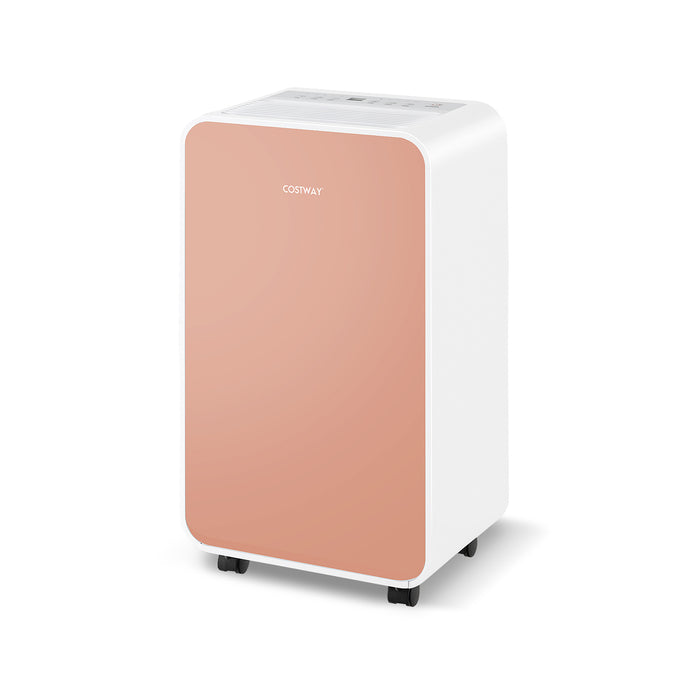 32 Pints/Day Portable Quiet Dehumidifier for Rooms up to 2500 Sq. Ft-Pink