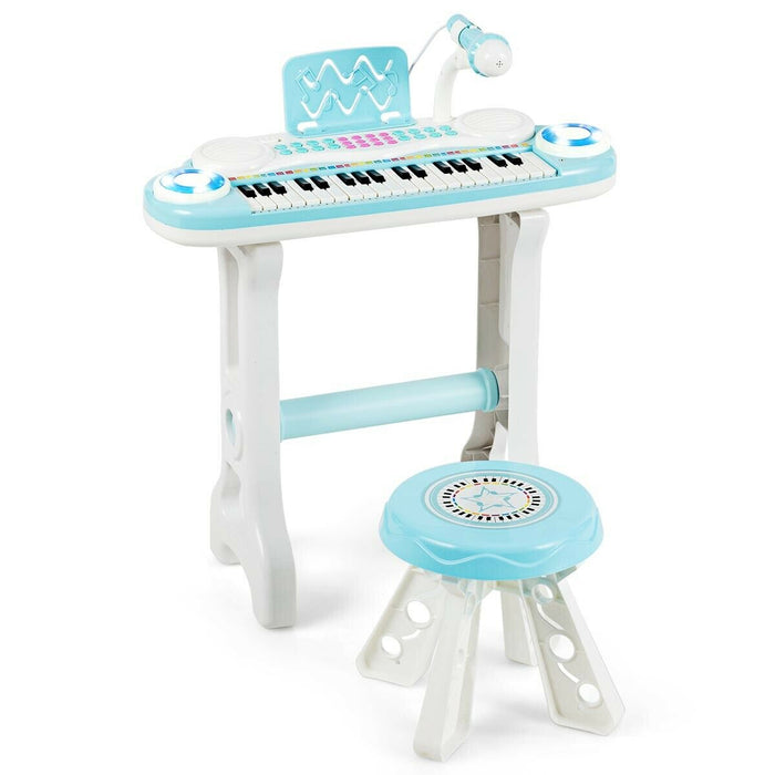 37-key Kids Electronic Piano Keyboard Playset-Blue