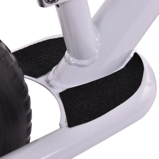 12 Inch Kids No-Pedal Bike with Adjustable Seat-White