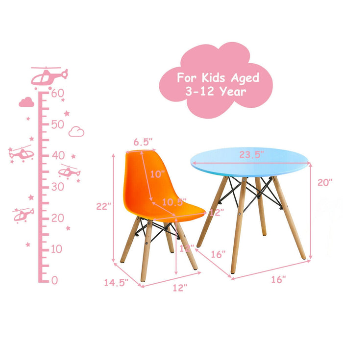 5 Pieces Kid's Colorful Set with 4 Armless Chairs