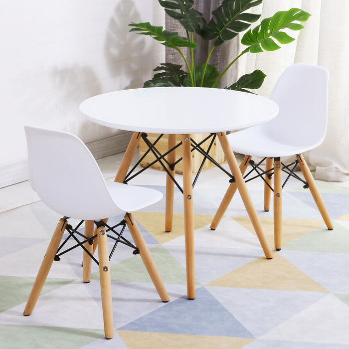 Kid's Modern Dining Table Set with 2 Armless Chairs