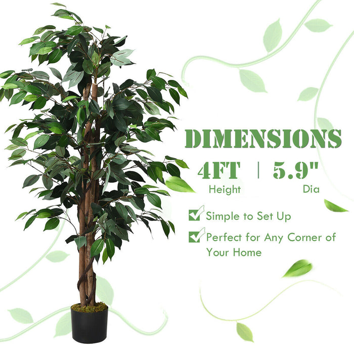 4 Feet In/Outdoor Trunks Artificial Ficus Silk Tree