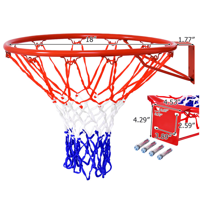 18 Inch Replacement Basketball Rim with All-Weather Net