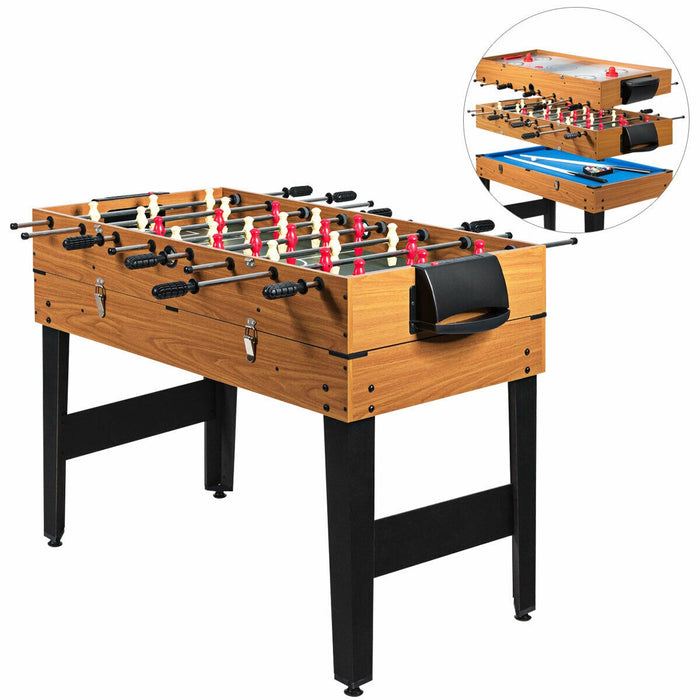 48 Inch 3-In-1 Multi Combo Game Table with Soccer for Game Rooms