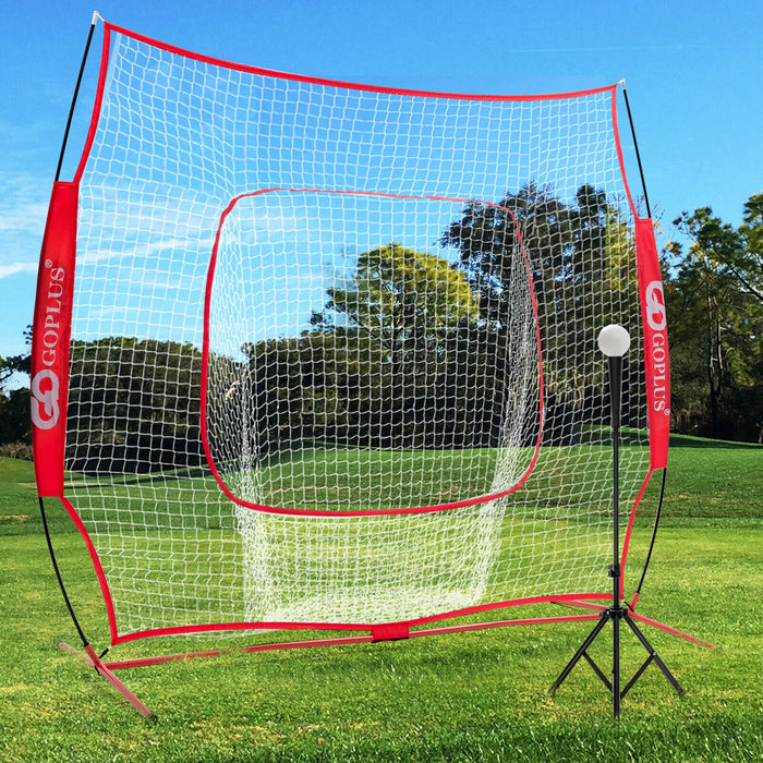 Portable Practice Net Kit with 3 Carrying Bags-Red