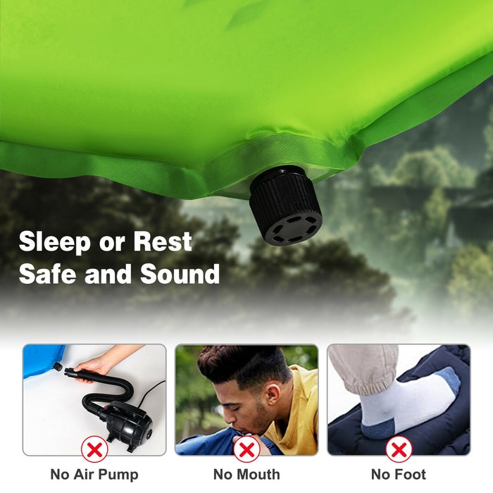 Inflatable Sleeping Pad with Carrying Bag-Green