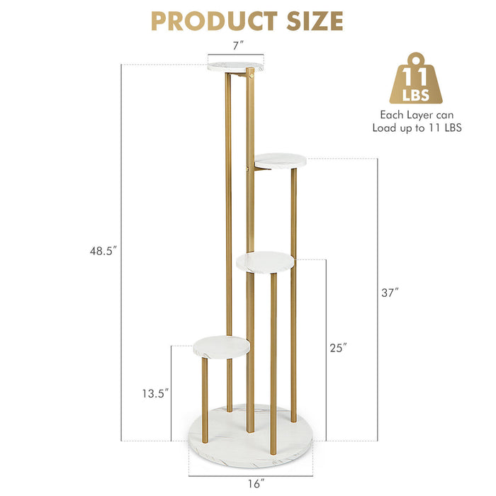 4-Tier 48.5 Inch Metal Plant Stand-White