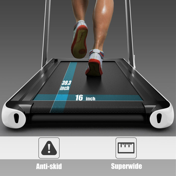 2.25HP 2 in 1 Folding Treadmill with APP Speaker Remote Control-White