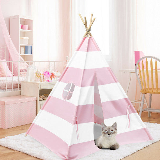 5' White & Pink Portable Indian Children Sleeping Dome Play Tent