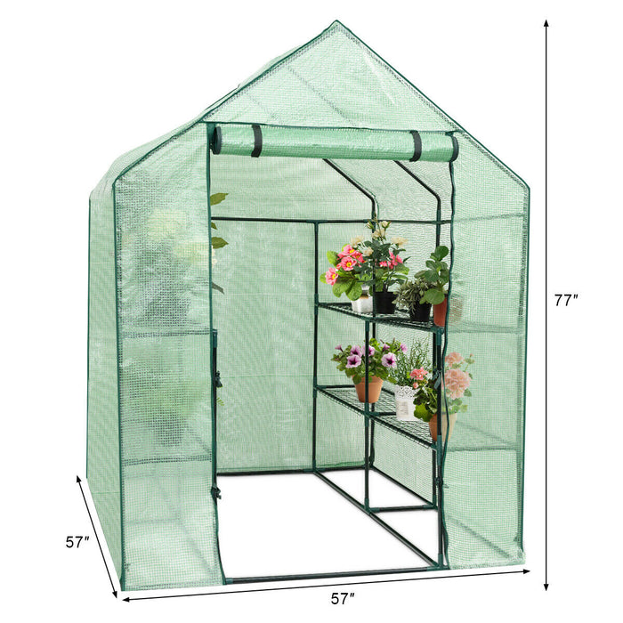 8 shelves Mini Walk In Greenhouse Outdoor Gardening Plant Green House