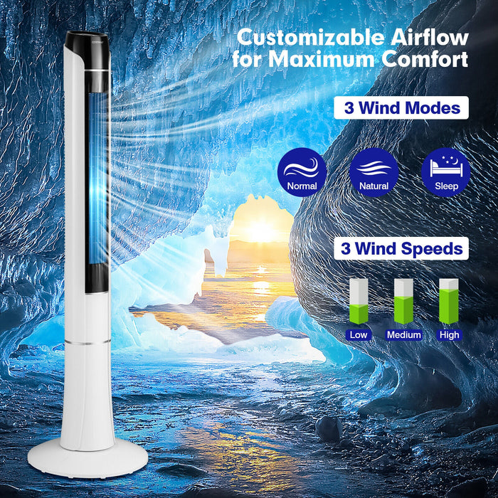 Portable 48 Inches Tower Fan with Remote Control-White