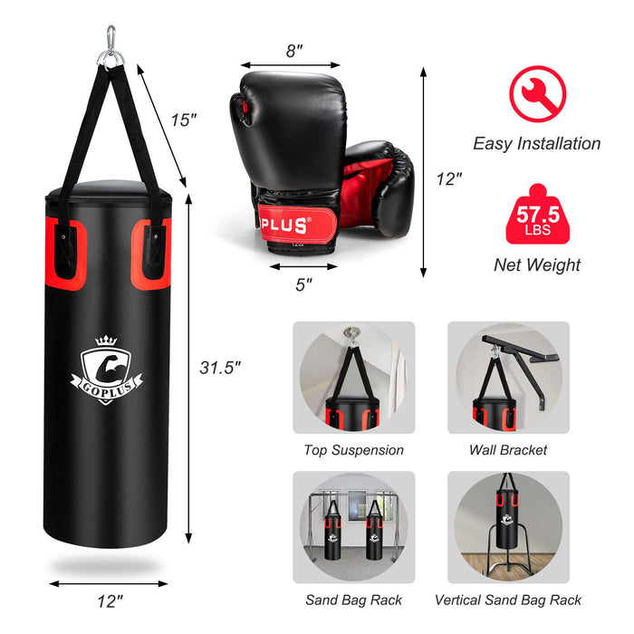 Filled Punching Bag Set for Adults- 56 lbs