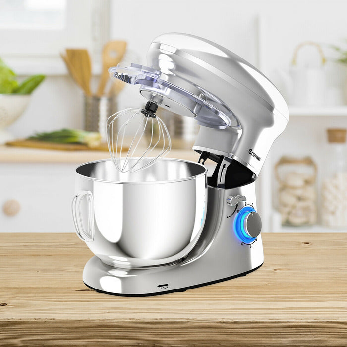 6.3 Quart Tilt-Head Food Stand Mixer 6 Speed 660W-Silver