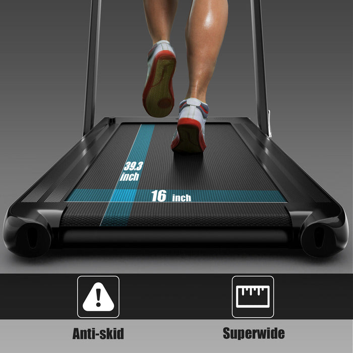 2.25HP 2 in 1 Folding Treadmill with APP Speaker Remote Control-Black