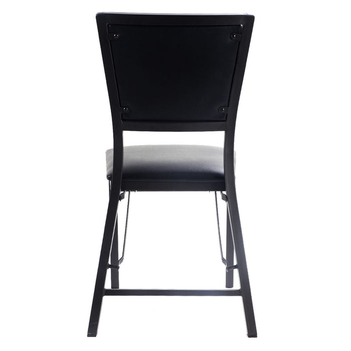 Set of 2 Metal Folding Dining Chair with Space Saving Design