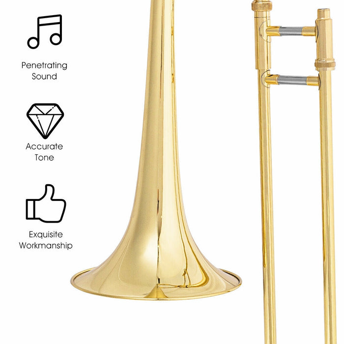 B Flat Trombone Golden Brass with Mouthpiece