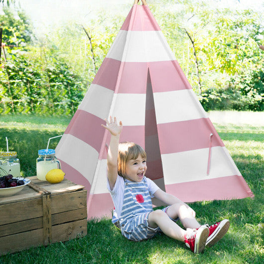 5' White & Pink Portable Indian Children Sleeping Dome Play Tent